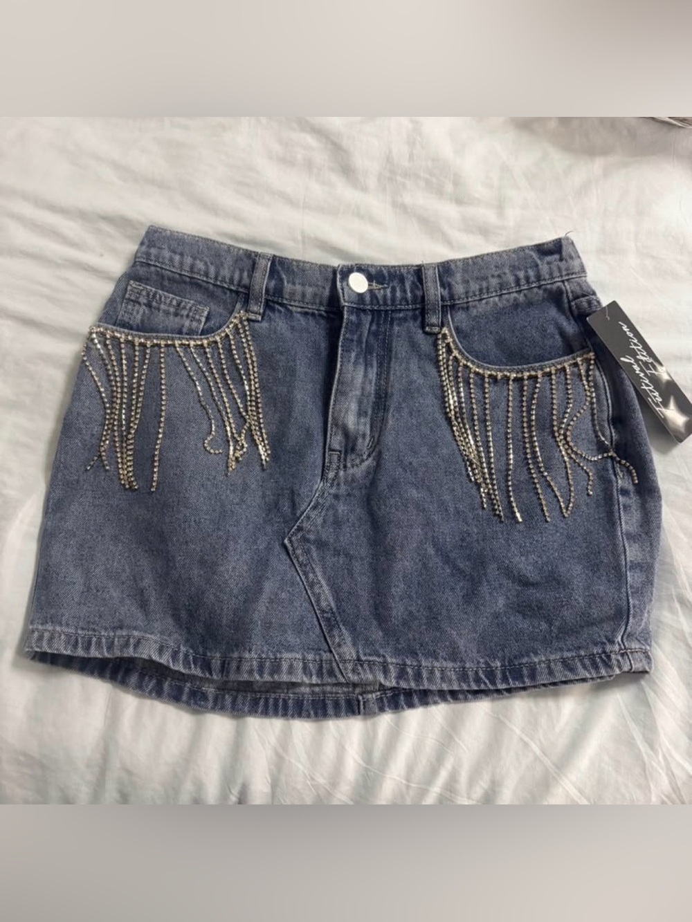 Charlotte Russe Denim Skirt with Elastic Waistband